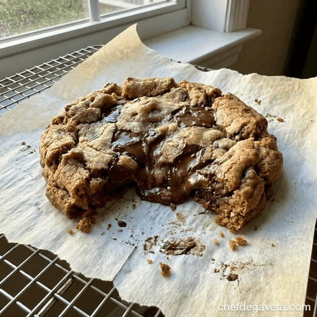 Cookie de Chocolate na Air Fryer, apresentado em prato de sobremesa com acabamento caprichado — sobremesas, chocolate