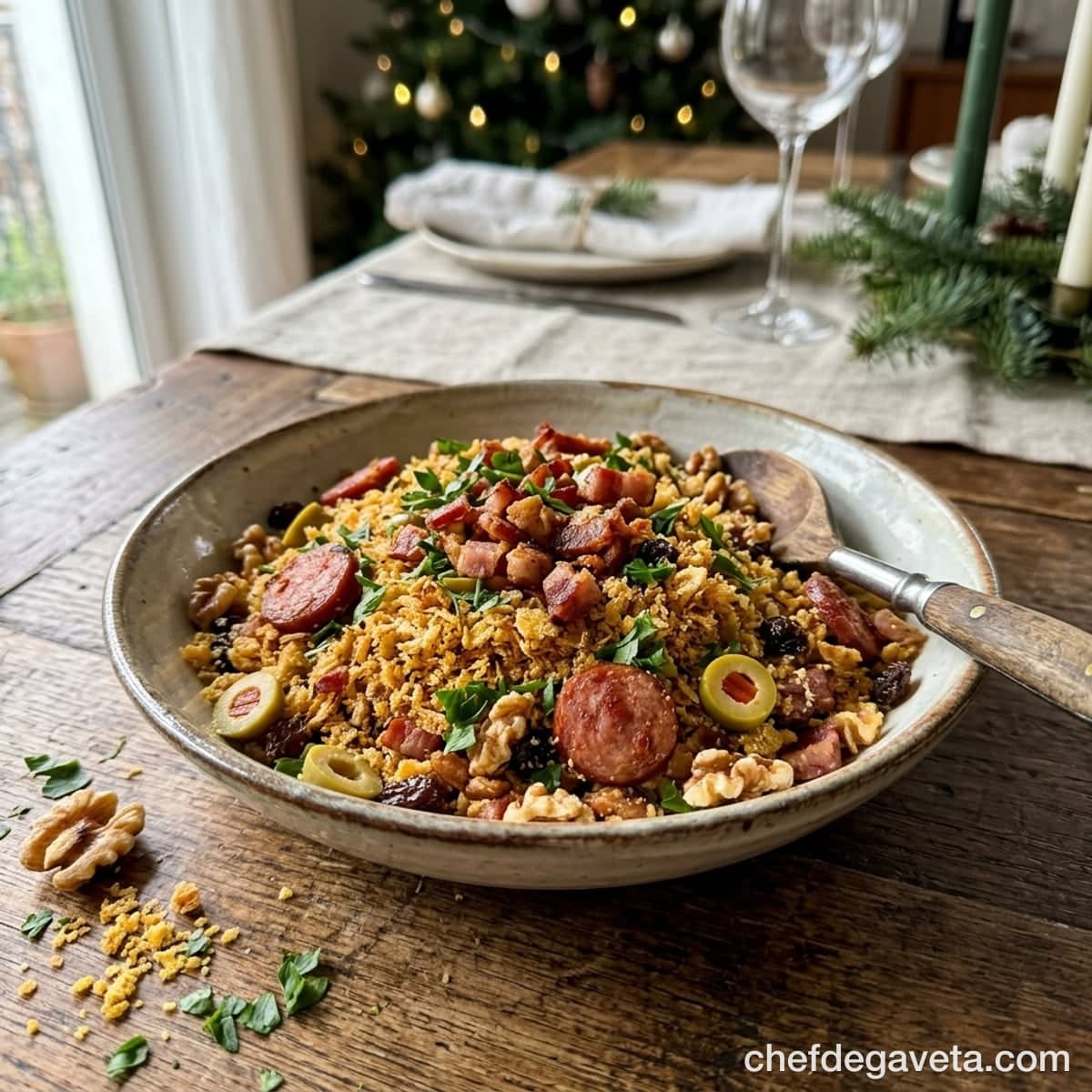 Farofa de Natal Simples [Crocante e Sem Ficar Seca]
