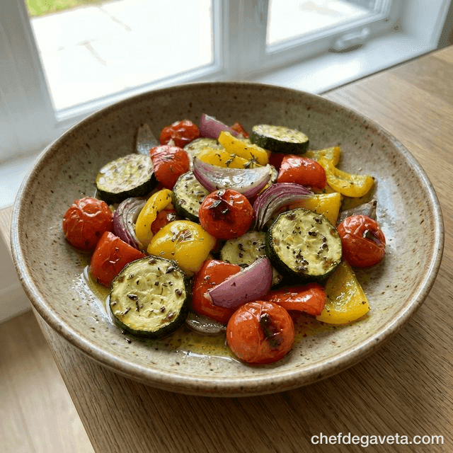 Legumes Assados Mediterrâneos na Air Fryer