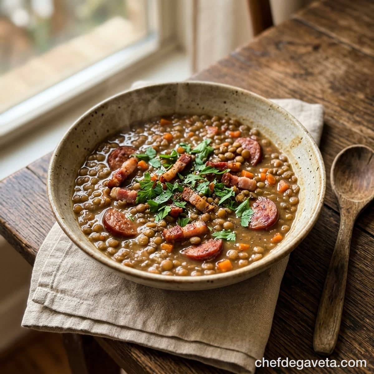 Lentilha da Sorte Simples [Caldo Grosso e Muito Sabor]