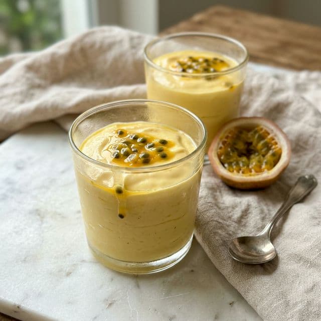 Mousse Fit de Maracujá com Gelatina