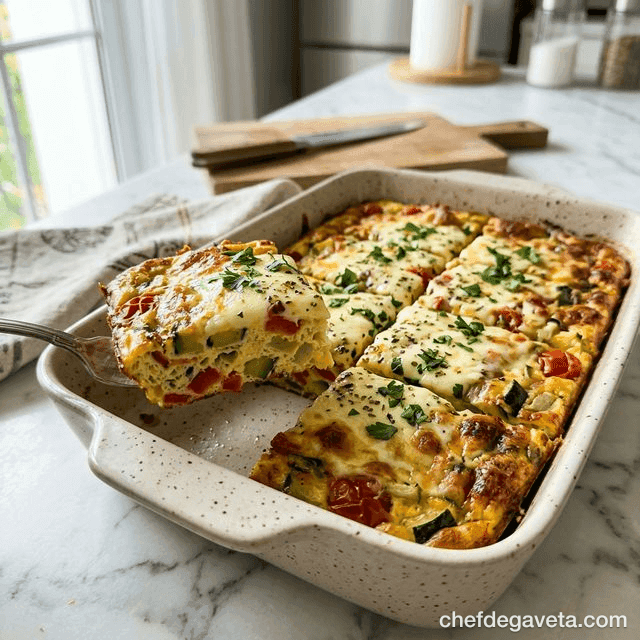 Omelete Fit de Forno com Legumes, organizado em pote de marmita — marmitas da semana, fit