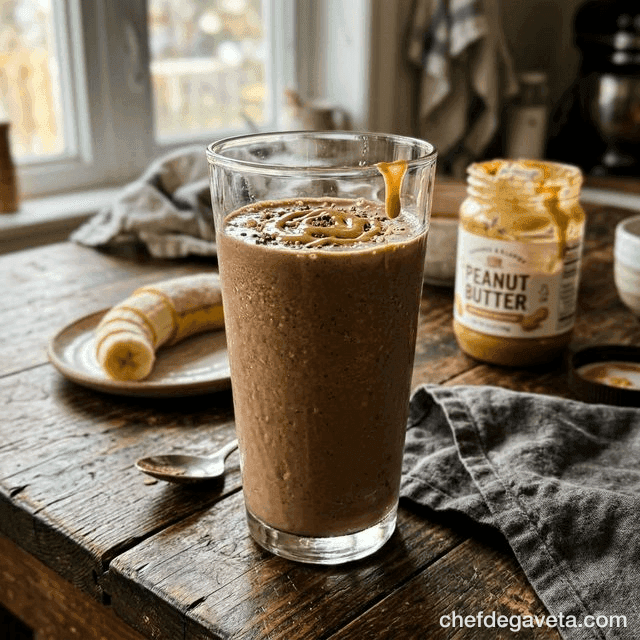 Shake Proteico de Whey com Pasta de Amendoim