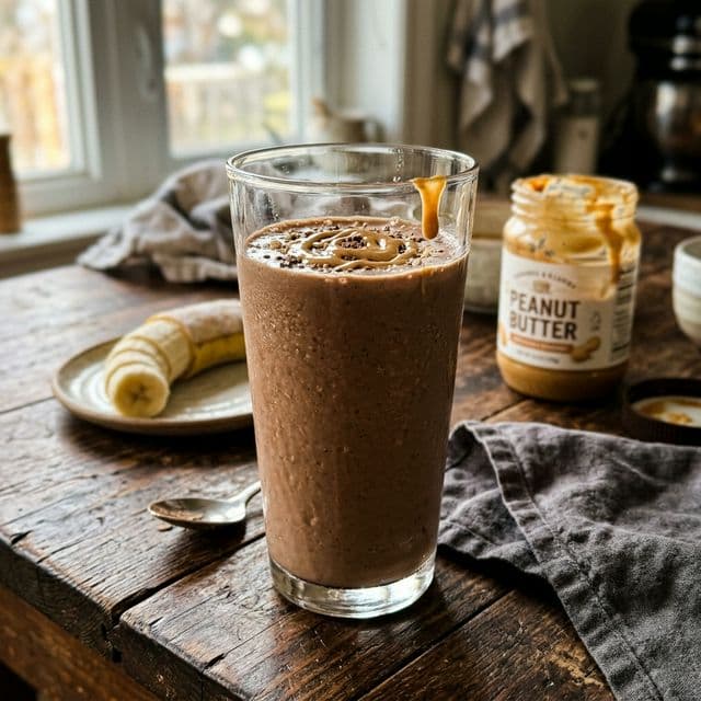 Shake Proteico de Whey com Pasta de Amendoim