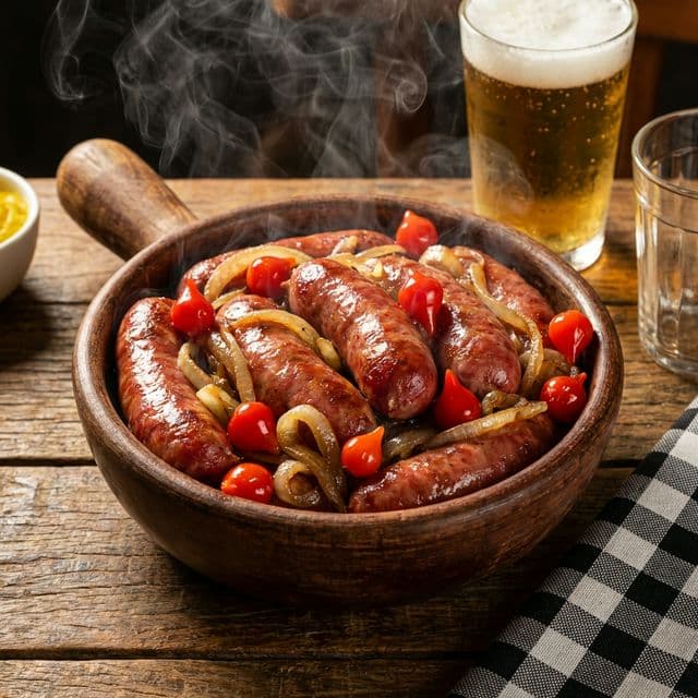 Calabresa Acebolada com Pimenta Biquinho na Air Fryer