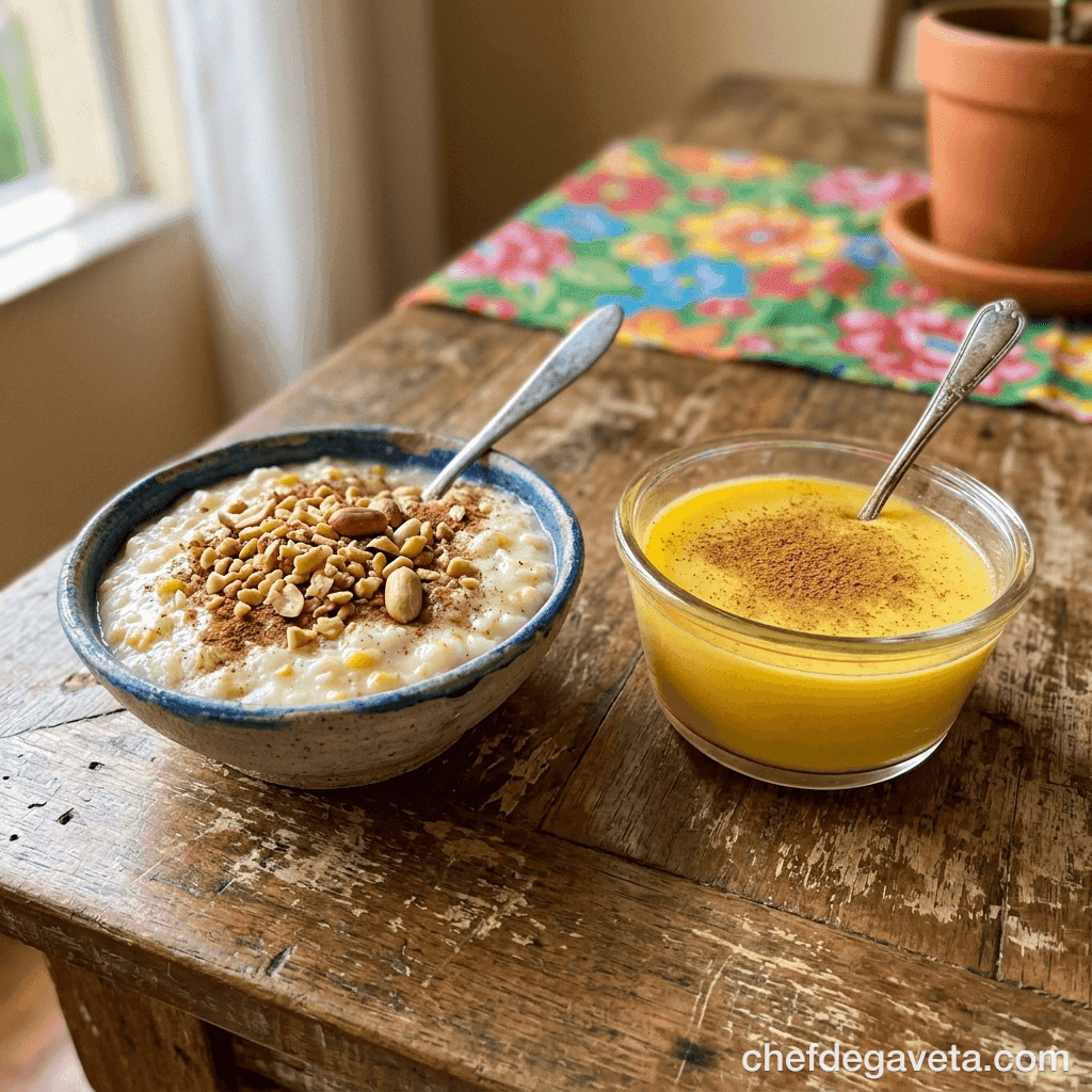 Canjica vs Curau: Qual Rende Mais?, servido em prato branco sobre mesa de madeira — dicas, canjica