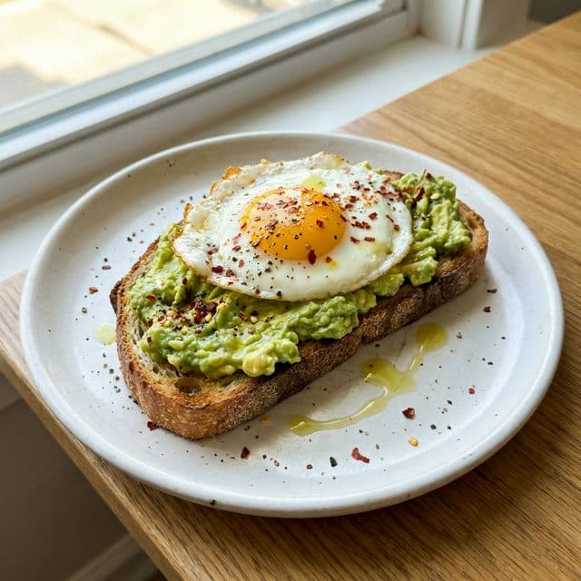 Torrada com Abacate e Ovo na Air Fryer