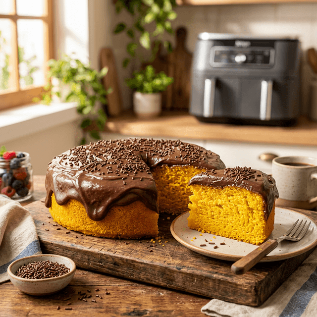 Bolo de Cenoura de Liquidificador na Air Fryer
